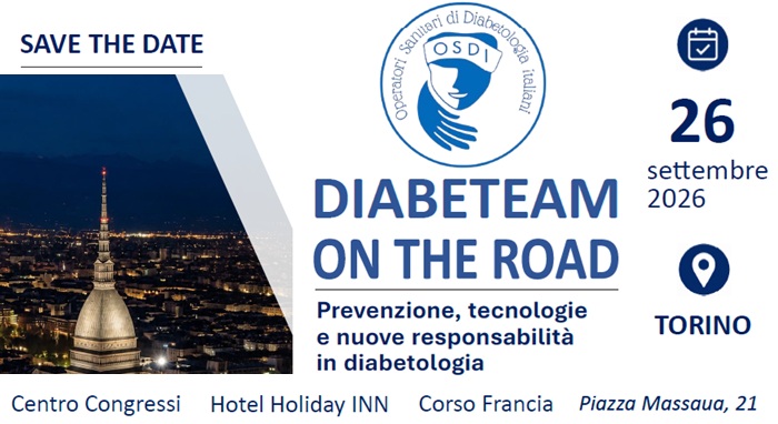 Diabeteam on the road: Prevenzione, Tecnologie e Nuove responsabilità in Diabetologia - Torino 26 Settembre 2026